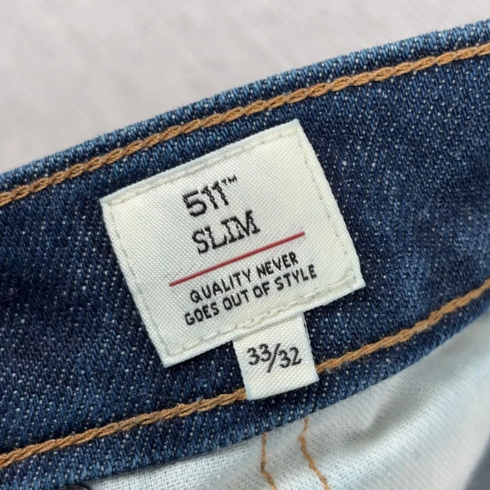 Levis Made & Crafted 511 Slim Japanese Selvedge Denim Jeans Mens 33x32 Blue